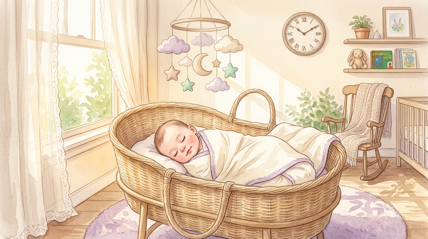 Małe dziecko śpi podczas drzemki w jasnym pokoju